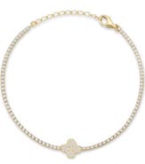 GLAZE JEWELRY Cubic Zirconia Sterling SIlver Heart Tennis Bracelet