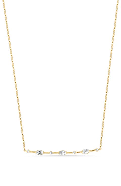 Aviva 18K Yellow Gold Diamond Bar Pendant Necklace