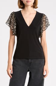 Ramy Brook Lysette Ruffled Sleeve Top