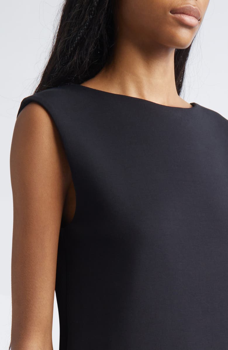 Max Mara Pepli V-Back Scuba Knit Jersey Midi Dress, Alternate, color, Black