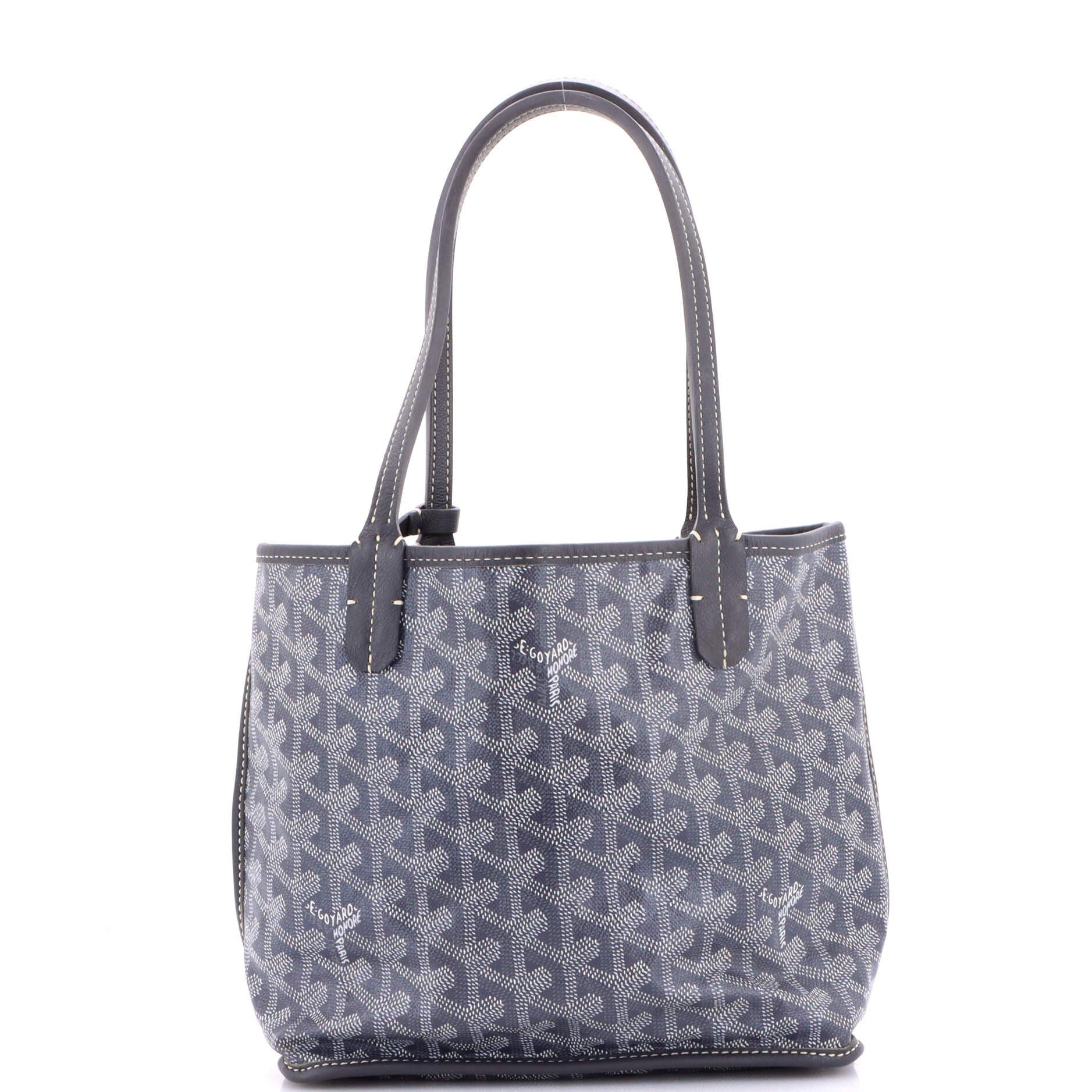 Pre-Owned Goyard Anjou Reversible Tote Coated Canvas Mini, Main, color, Gray