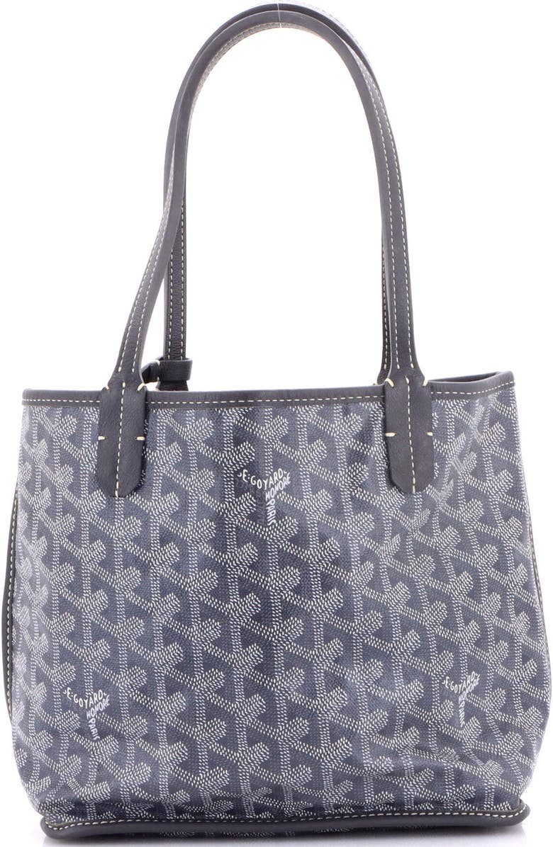 Pre-Owned Goyard Anjou Reversible Tote Coated Canvas Mini, Main, color, Gray