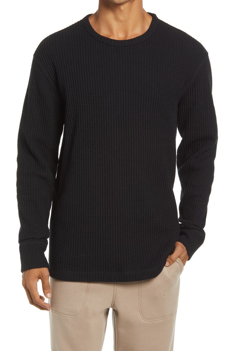 Adam Cotton Blend Thermal Knit Top, Main, color, BLACK