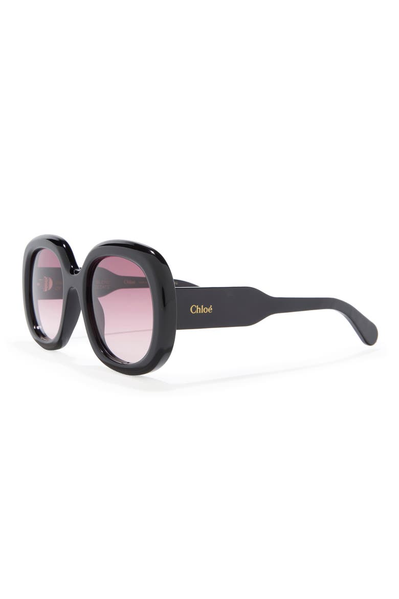 54mm Square Sunglasses, Alternate, color, BLACK BLACK RED
