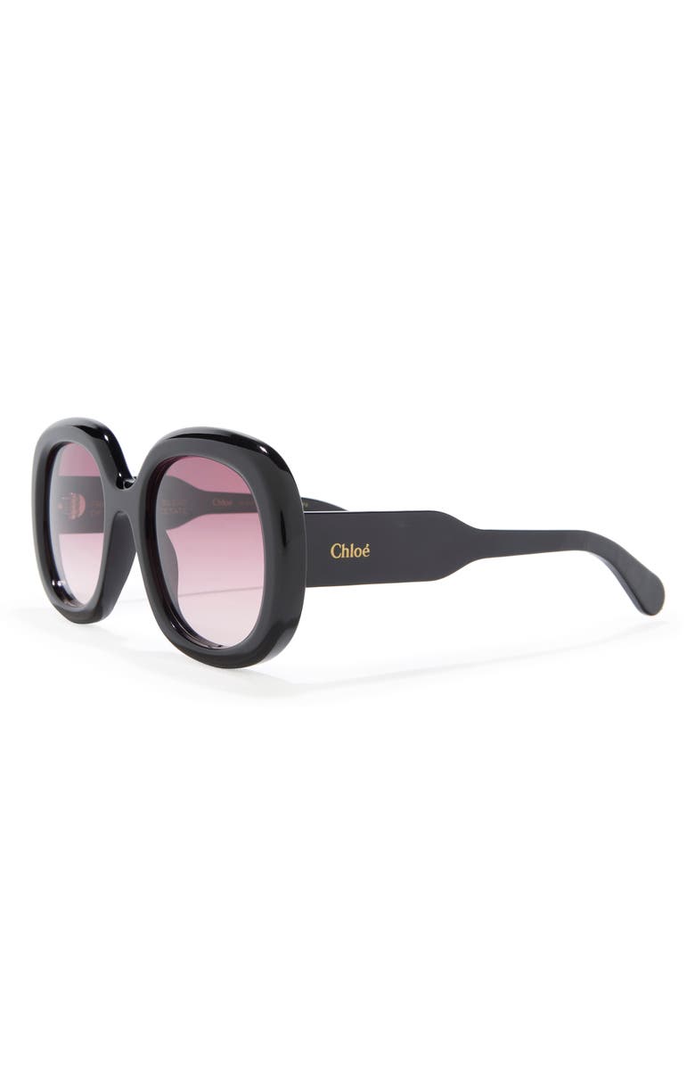 Chloé 54mm Square Sunglasses, Alternate, color, Black Black Red