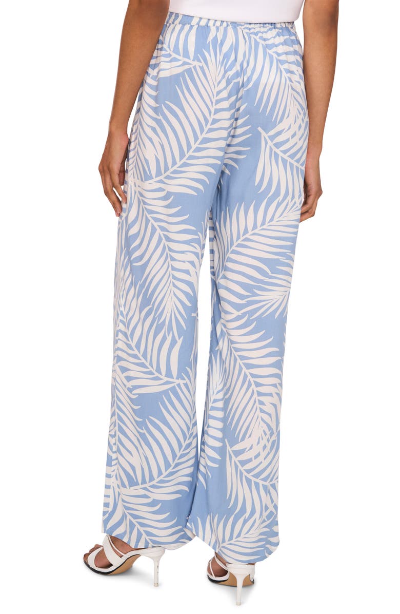 Vince Camuto Palm Print Wide Leg Drawstring Pants, Alternate, color, 