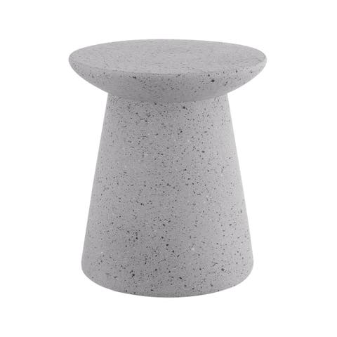 Hollie 18" Minimalist Modern Drum Indoor/Outdoor Accent Table Pedestal