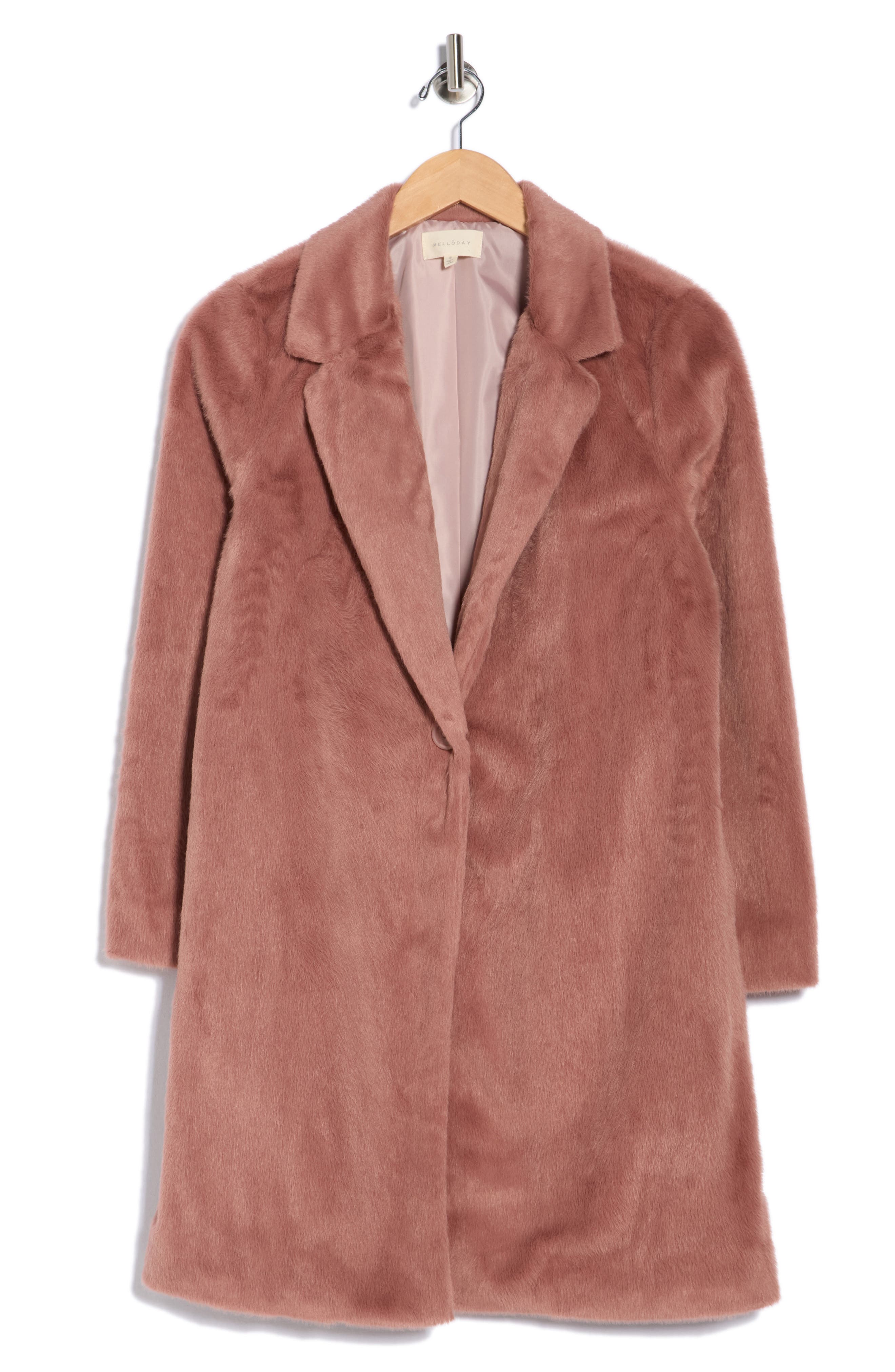 Melloday Faux Fur Topper In Pink