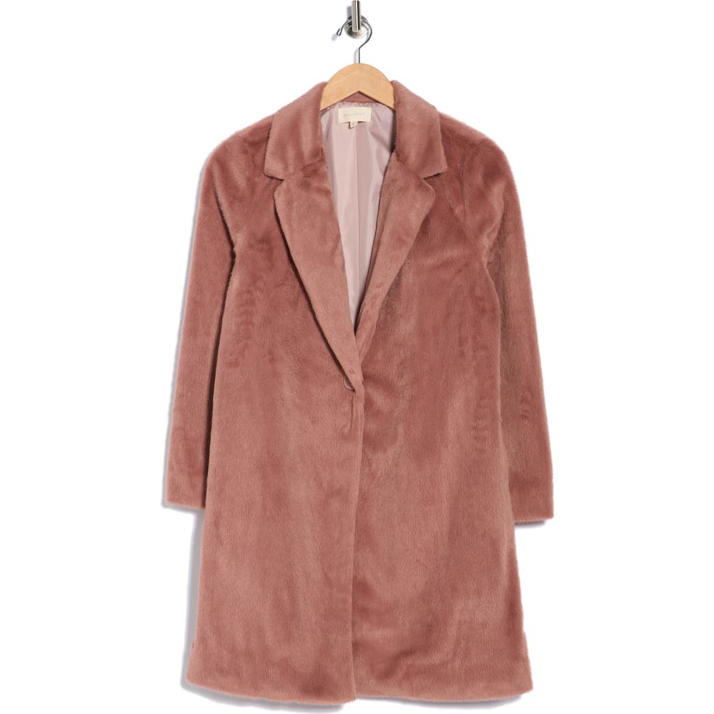 Melloday Faux Fur Topper In Pink