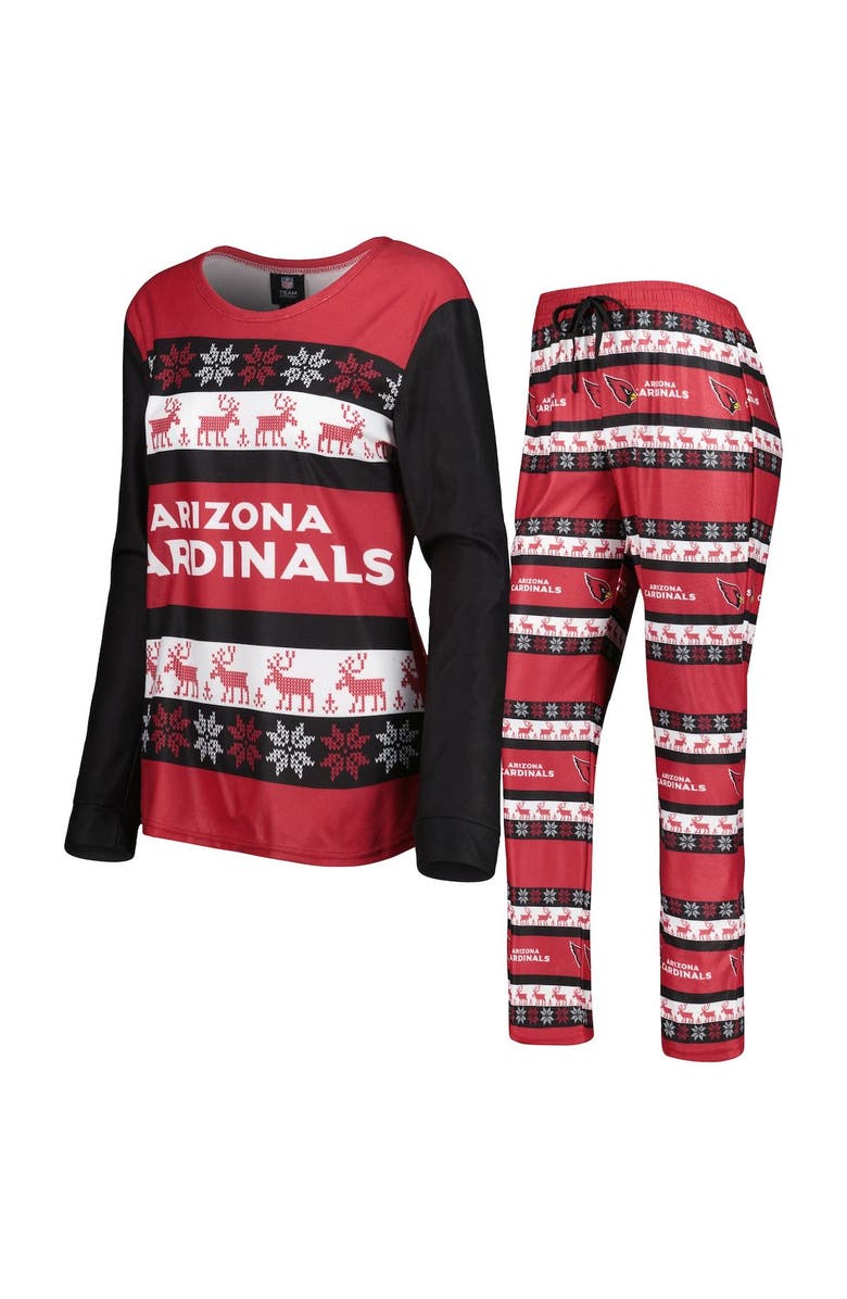 FOCO Women's FOCO Cardinal Arizona Cardinals Holiday Ugly Pajama Set, Main, color, Cardinal