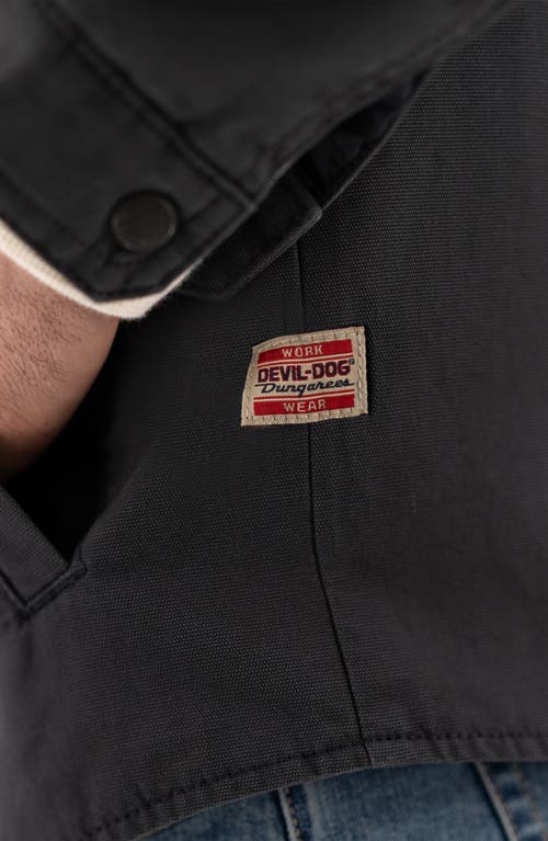 Devil-dog Dungarees Insulated Cotton Canvas Deck Jacket In Black