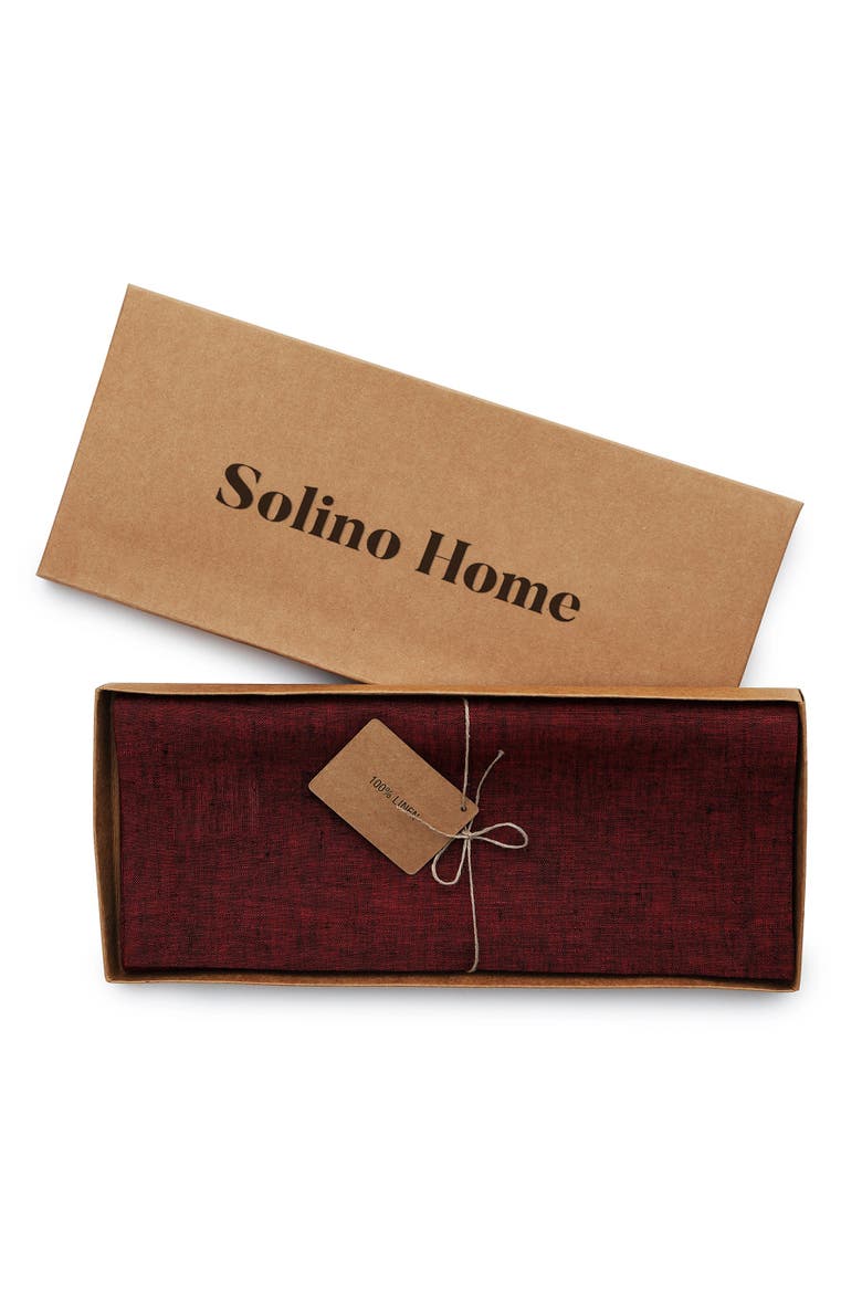 Linen Table Runner - Athena, Alternate, color, Red Garnet