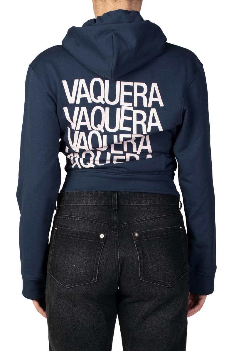 Vaquera Twisted Cotton Logo Hoodie, Alternate, color,