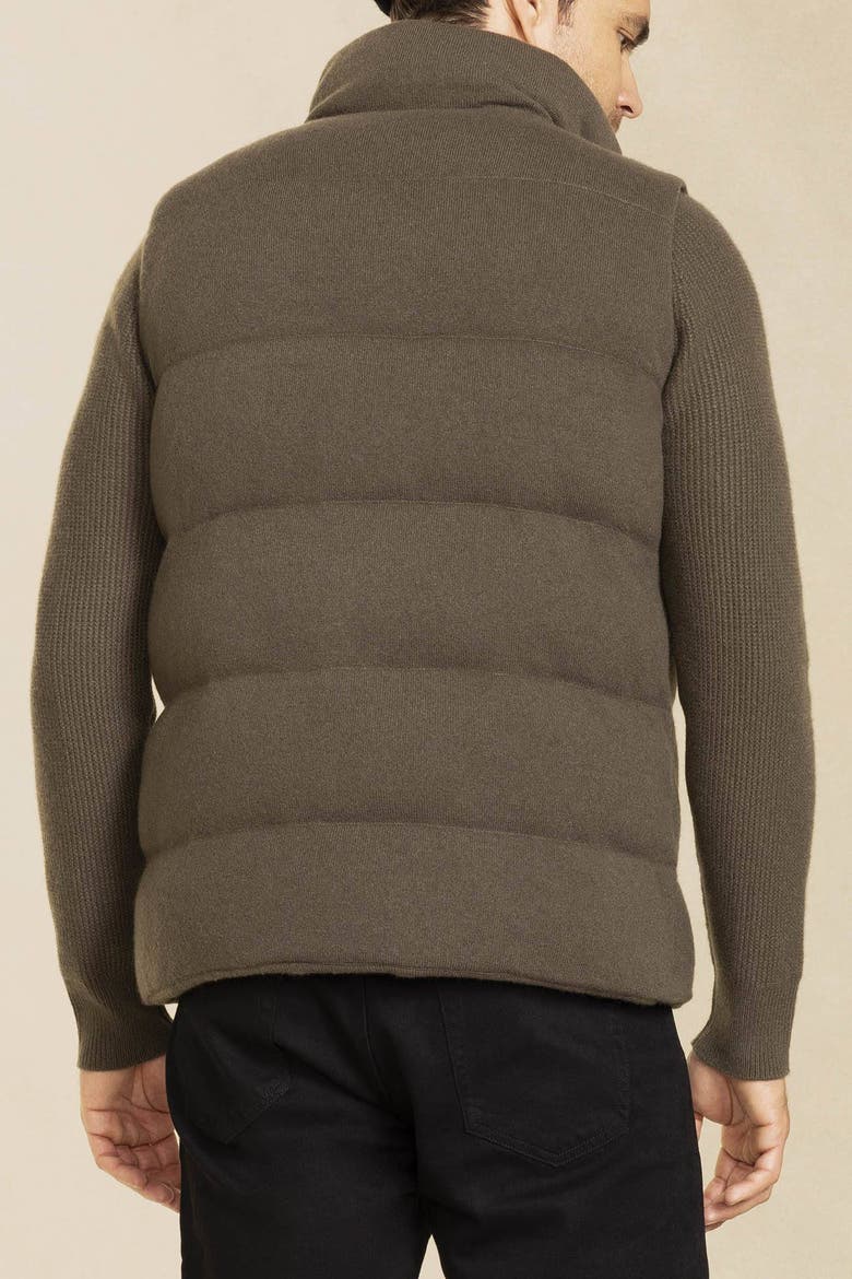Cody Cashmere Puffer Vest, Alternate, color, Dark Olive