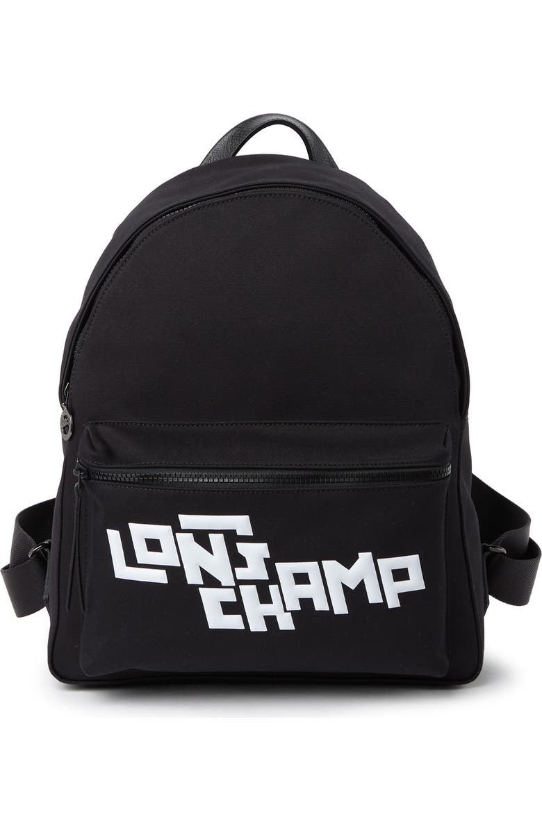 Longchamp Stamp Backpack, Main, color, Blk/White