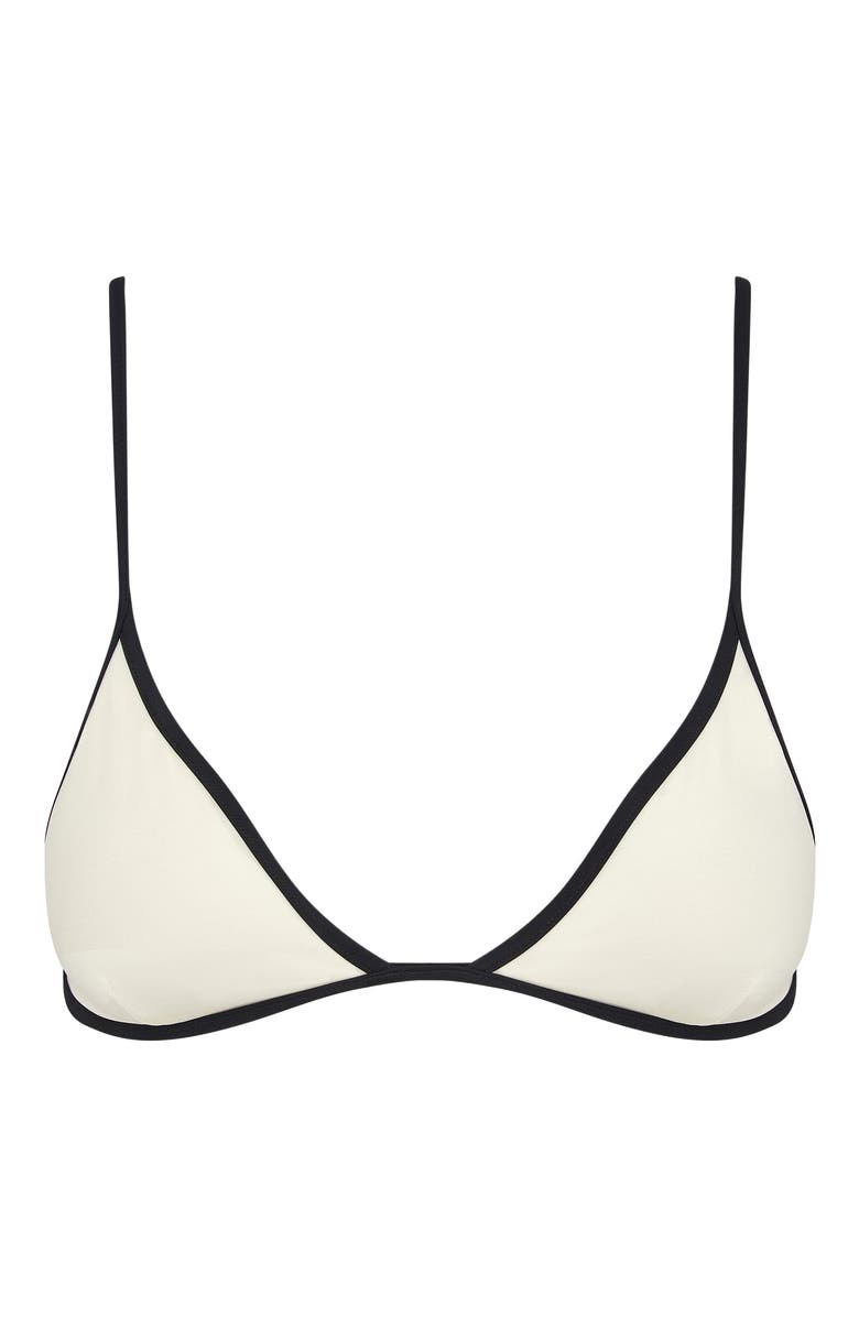 Onia Aimee String Bikini Top, Alternate, color, Egret/Black