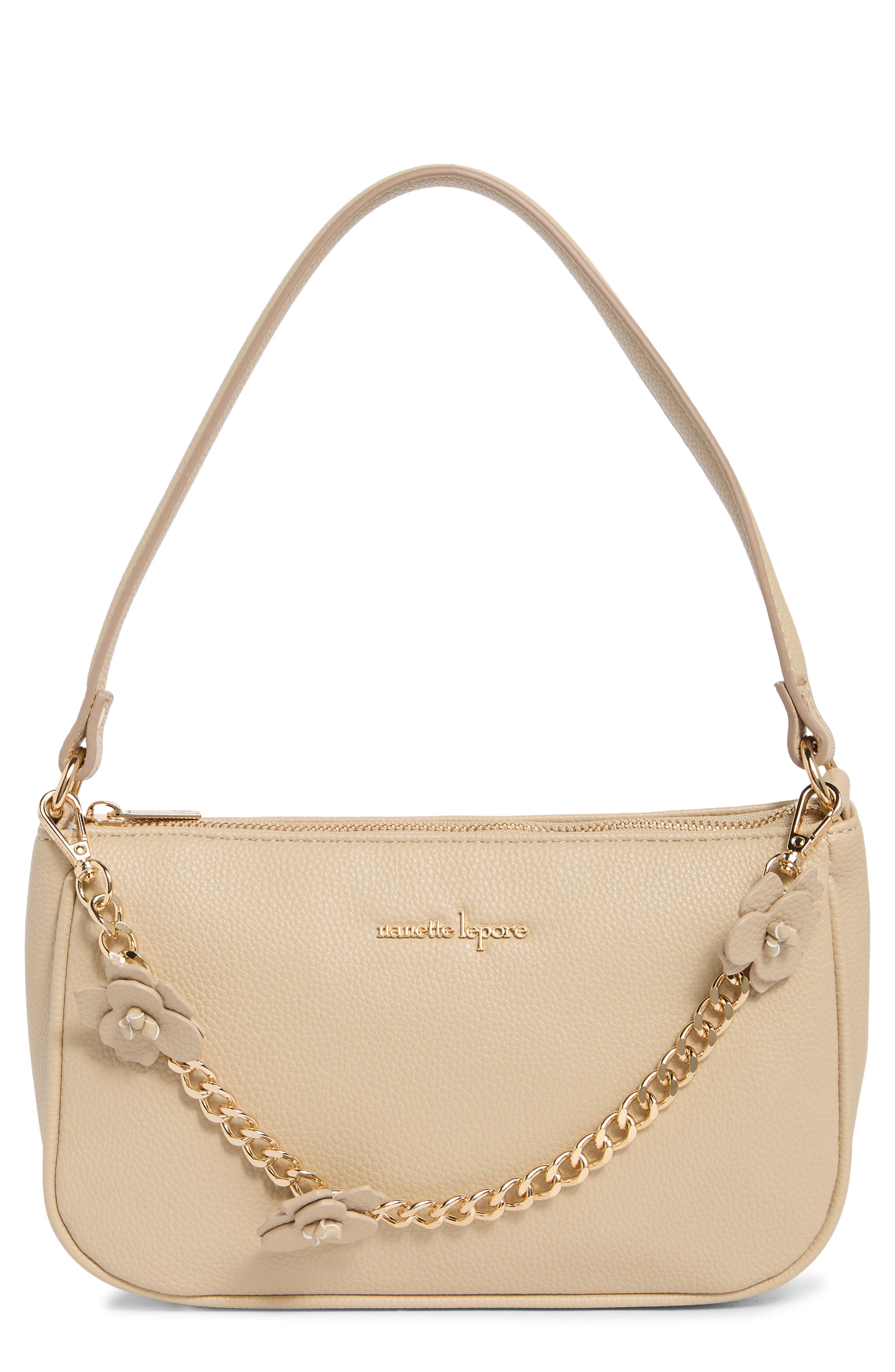 Nanette Lepore 3D Flower Shoulder Bag, Main, color, Oatmeal