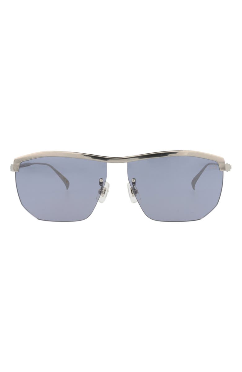 Dunhill 62mm Browline Sunglasses, Main, color, Silver Silver Light Blue