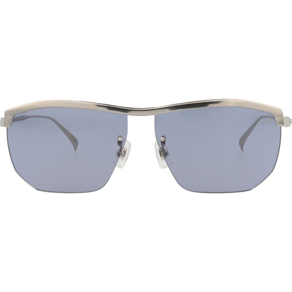 Dunhill 62mm Browline Sunglasses In Silver Silver Light Blue