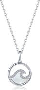 Lafonn Ocean Wave Mother-of-Pearl Pavé Simulated Diamond Pendant Necklace