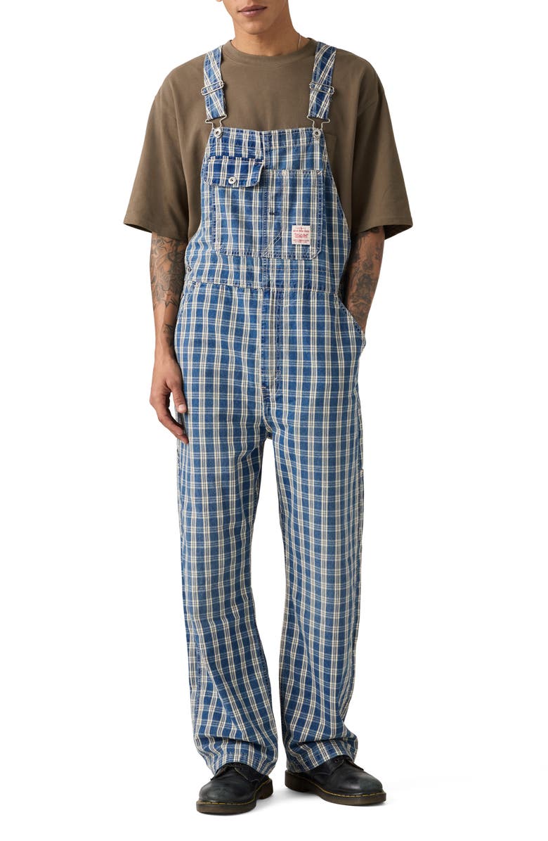 Levi's Loose Check Print Cotton Denim Overalls, Main, color, Summer Check Overall