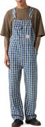 Levi's Loose Check Print Cotton Denim Overalls