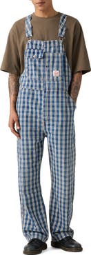 Levi's Loose Check Print Cotton Denim Overalls
