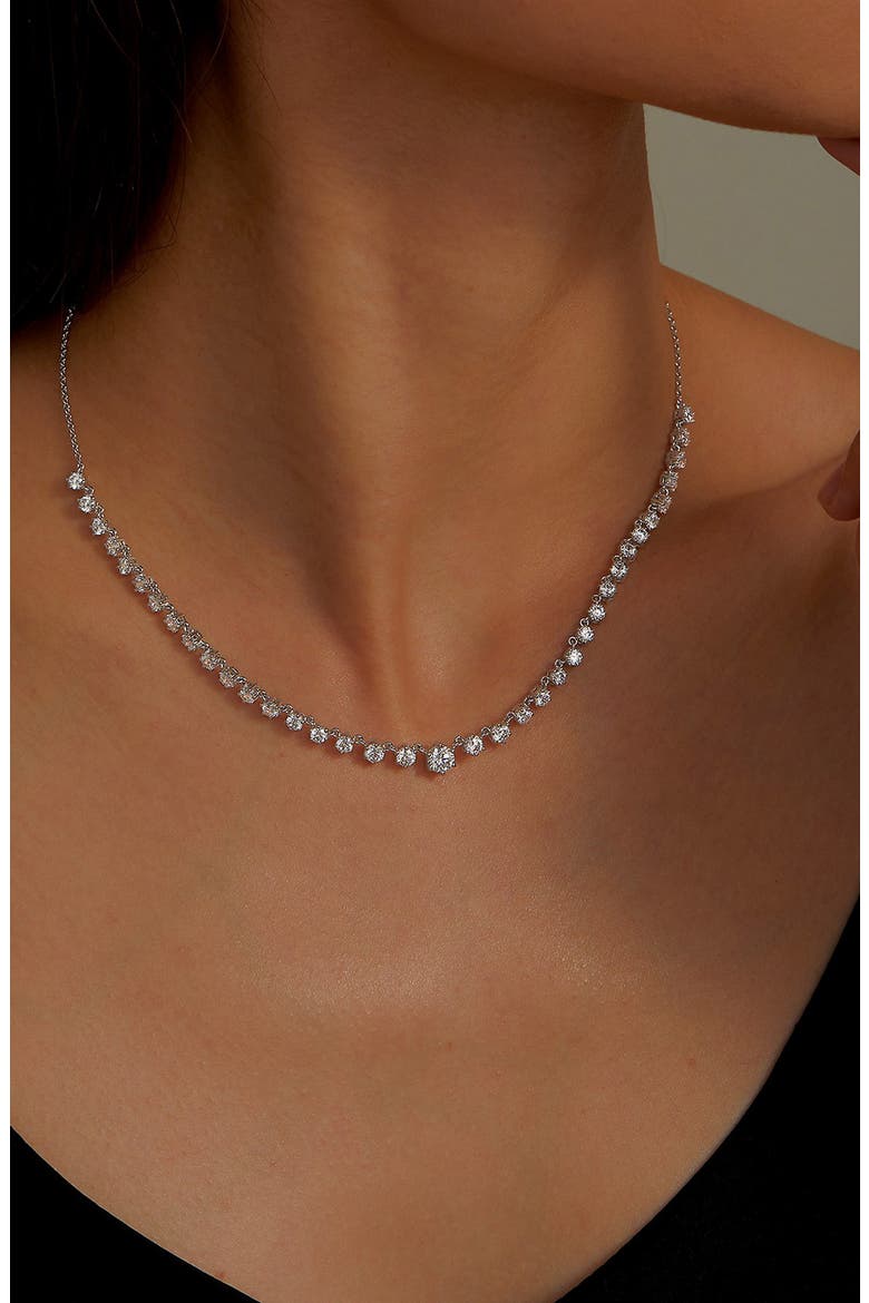 Simulated Diamond Tennis Necklace, Alternate, color, WHITE