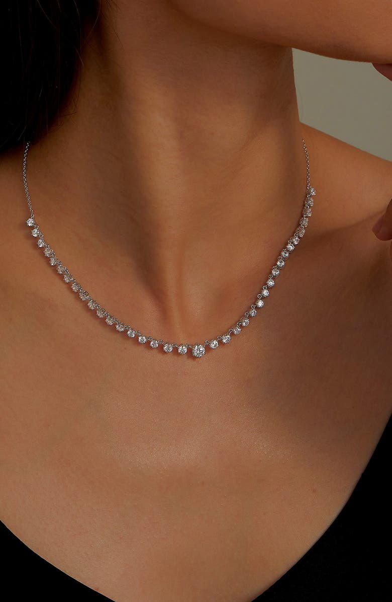Lafonn Simulated Diamond Tennis Necklace, Alternate, color,