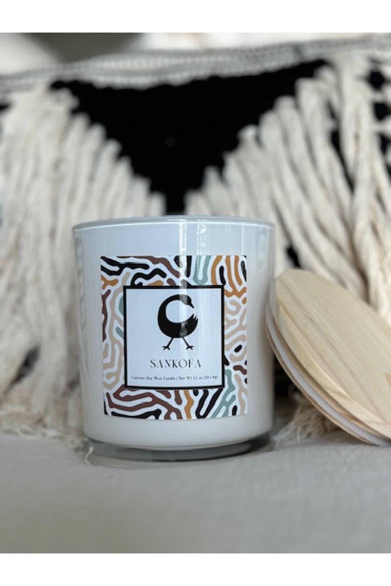 Sankofa Candle 8oz, Alternate, color, White