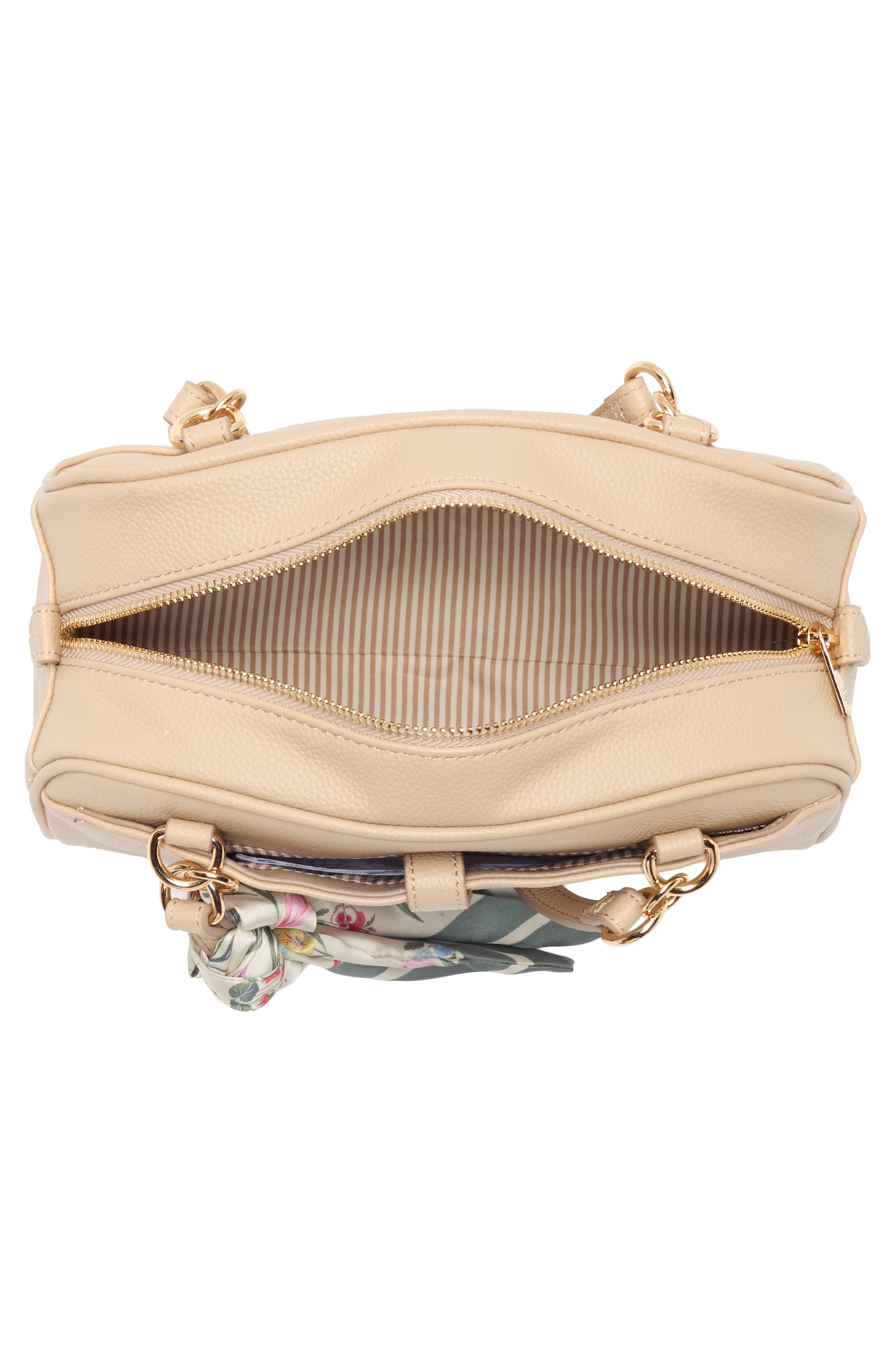Soft Pebble Shoulder Bag with Scarf, Alternate, color, OATMEAL