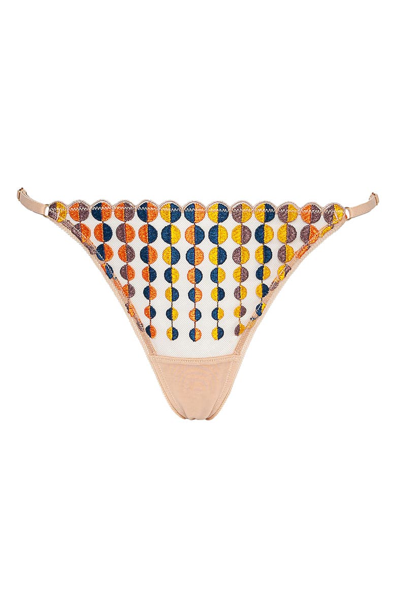Huit Deco Dot Thong, Alternate, color, Beige Multi Dot