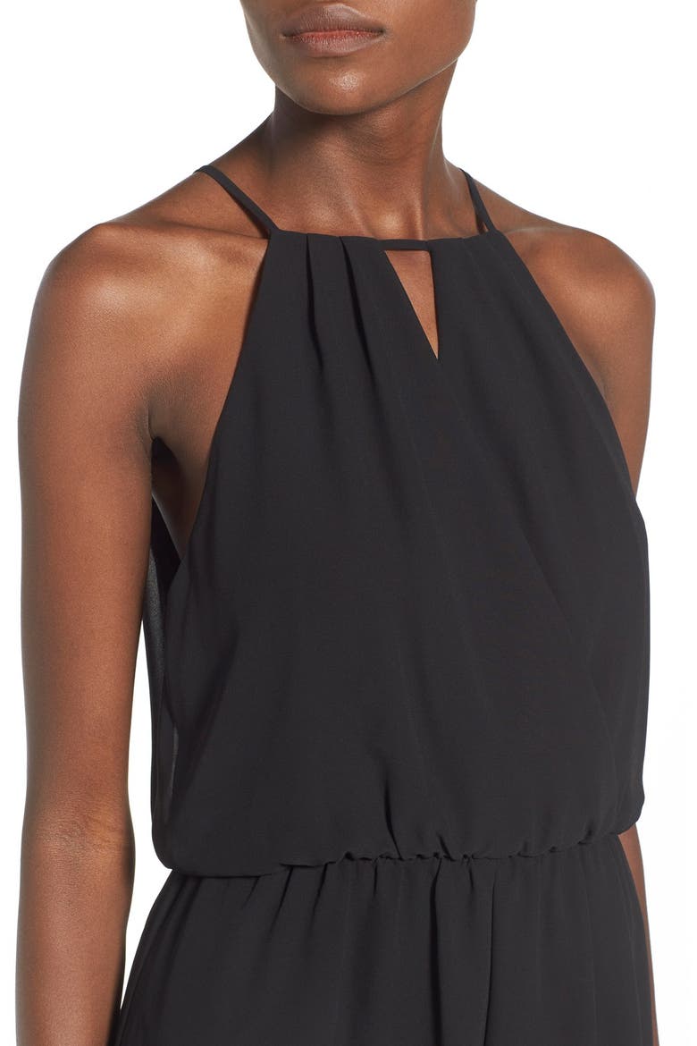 Halter Romper, Alternate, color, BLACK