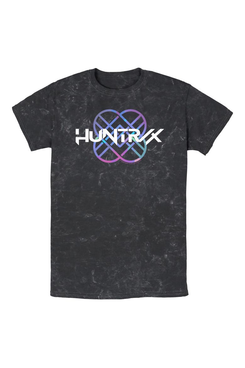 Men's KPop Demon Hunters Huntrix Holographic Logo  Graphic T-Shirt, Main, color, Black