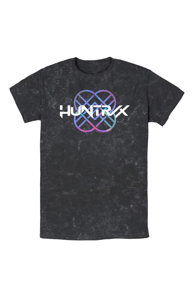 KPop Demon Hunters Men's KPop Demon Hunters Huntrix Holographic Logo  Graphic T-Shirt, Main, color, Black