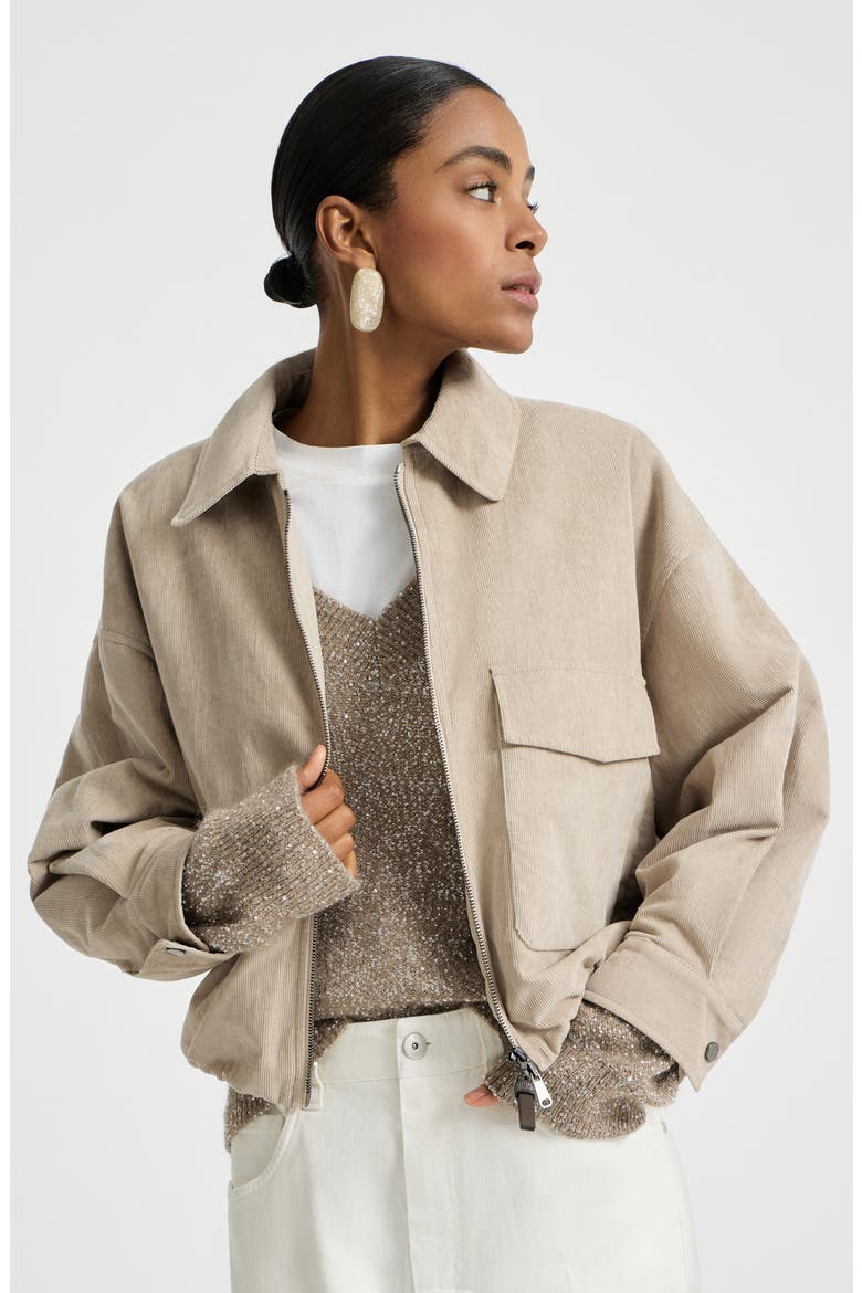 Vintage corduroy outerwear jacket, Alternate, color, Beige