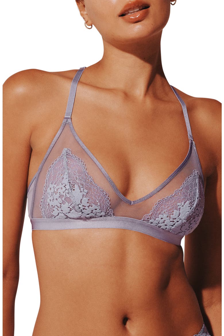 All Day Lace Unlined Racerback Bralette, Main, color, DREAMY LILAC