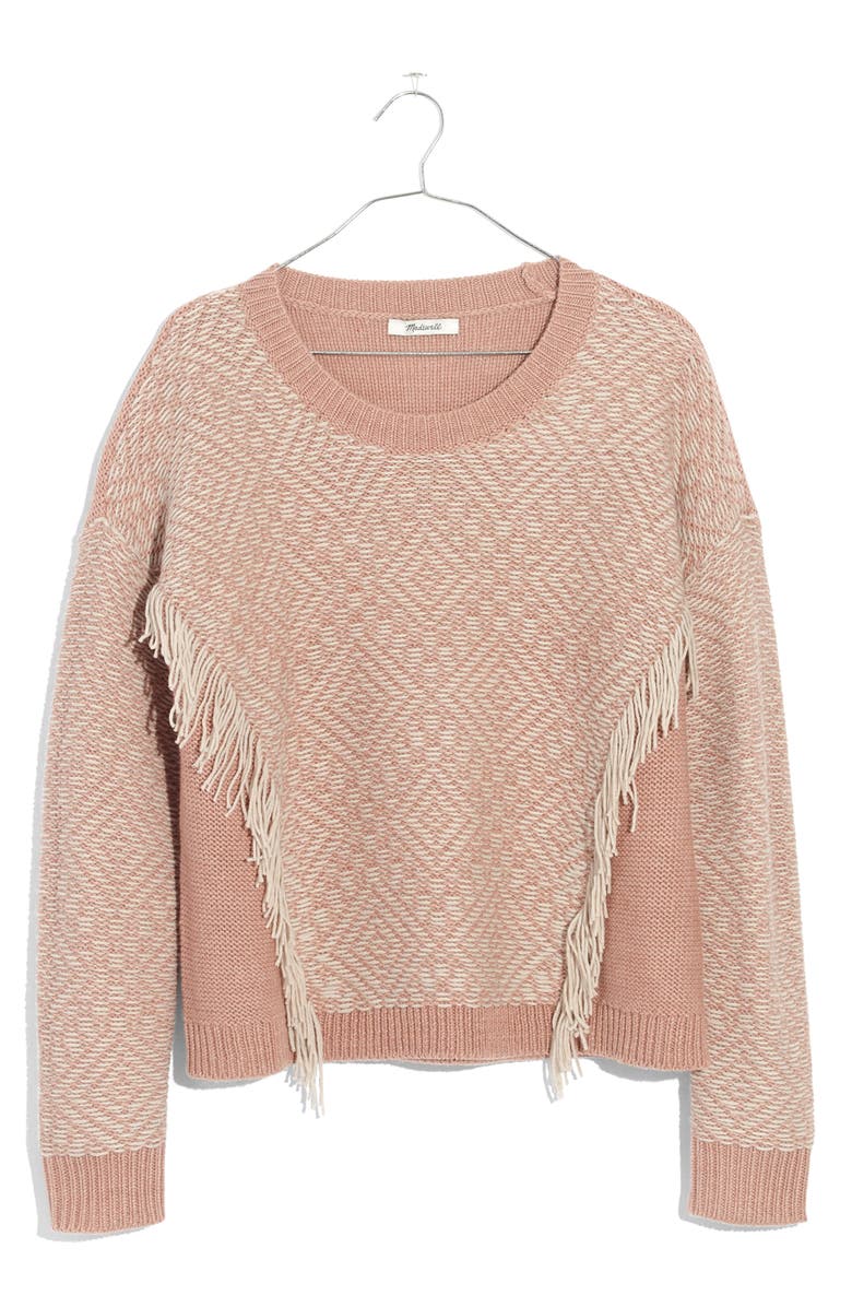 Madewell Reverse Diamond Pullover Sweater, Alternate, color, 