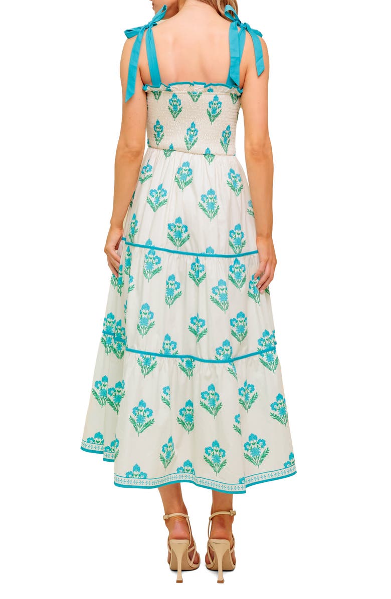 Floral Tie Shoulder Midi Dress