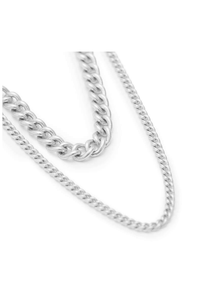 Front/Back Curb Chain Earrings, Alternate, color, RHODIUM