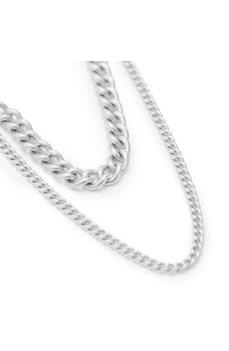 AllSaints Front/Back Curb Chain Earrings, Alternate, color, Rhodium