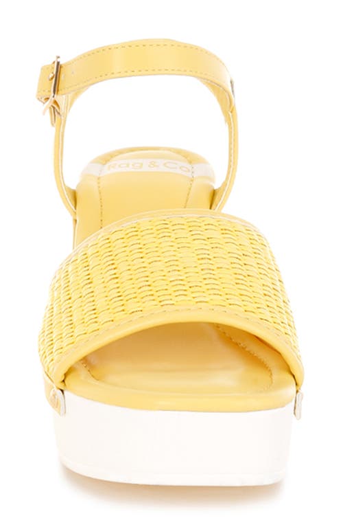 Rag & Co Mazaro Platform Sandal In Yellow
