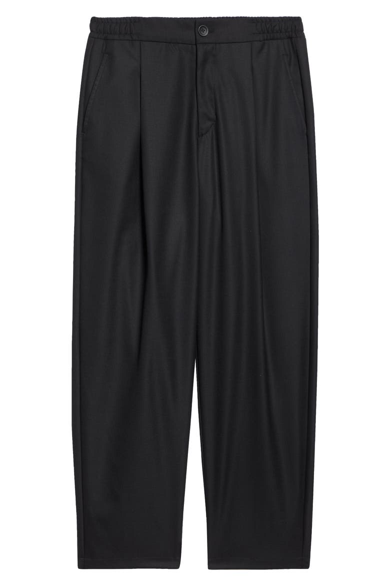 Wool Blend Straight Leg Pants, Alternate, color, BLACK