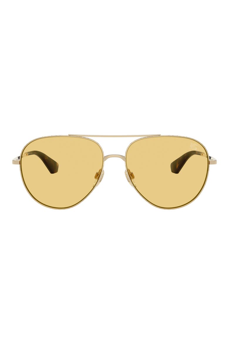 59mm Pilot Sunglasses, Main, color, LIGHT GOLD / YELLOW