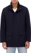 Cole Haan Signature Wool Blend Faux Fur Lined Stand Collar Jacket