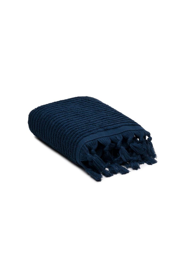 Ribbed Loom Turkish Cotton Terry Hand Towel Bundle, Alternate, color, Navy