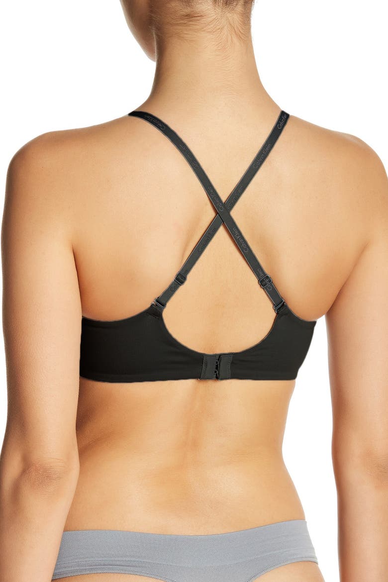Push-up Underwire Plunge Bra, Alternate, color, BLACK