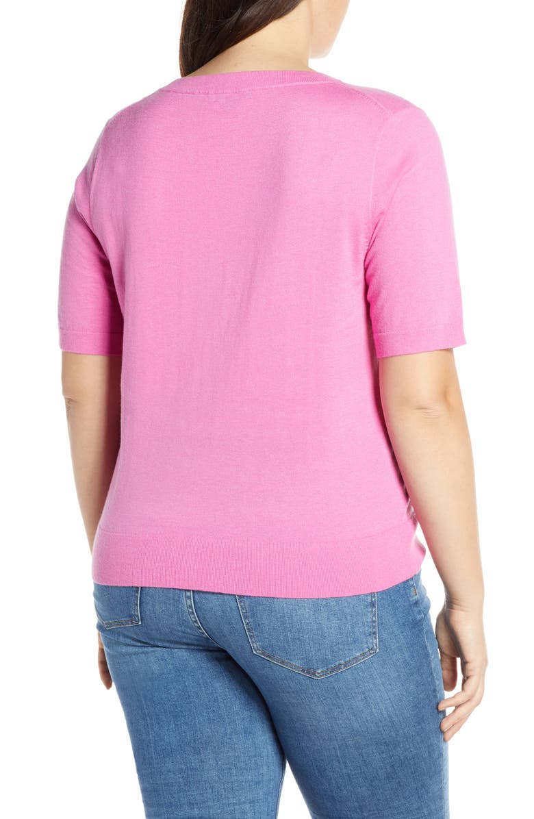 J.Crew Tippi Flowers Short Sleeve Sweater, Alternate, color, 