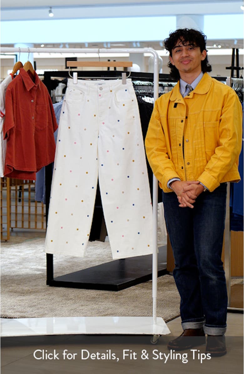 Floral Embroidered Wide Leg Jeans, sales video thumbnail