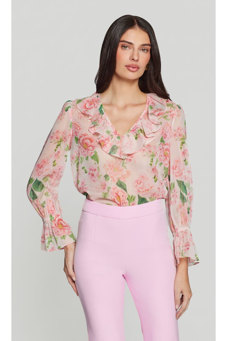 Jada Floral Georgette Blouse, Main, color, pink, Floral